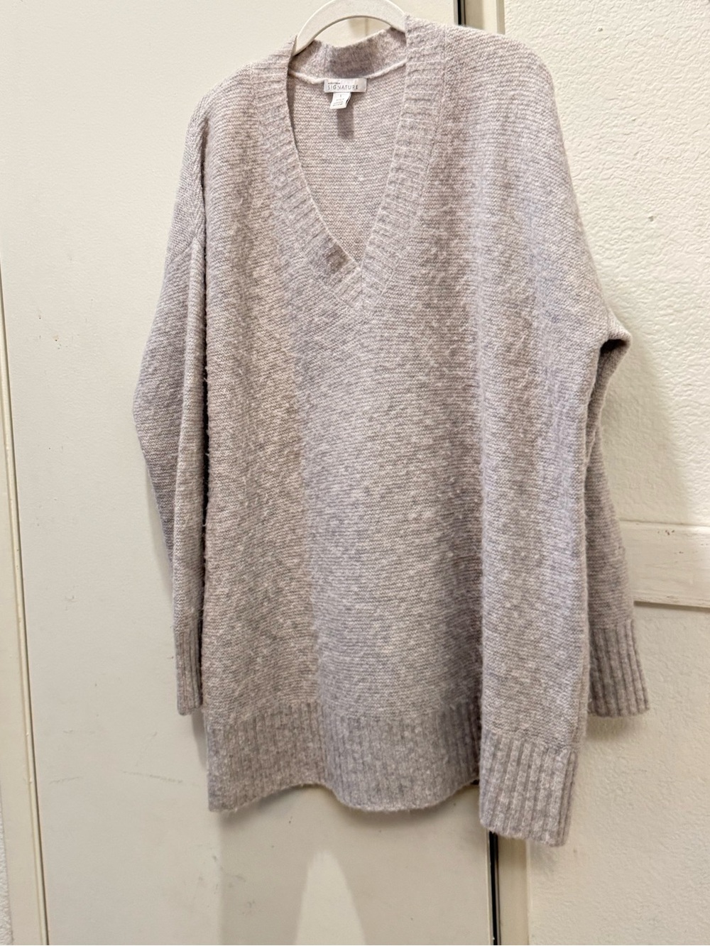 Nordstrom Signature cozy Oversized Sweater Dress - Light Gray cashmere alpaca L